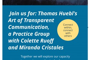 Photo for Thomas Huebl's Art of Transparent Communication, a practice group with Colette Ruoff and Miranda Cristales